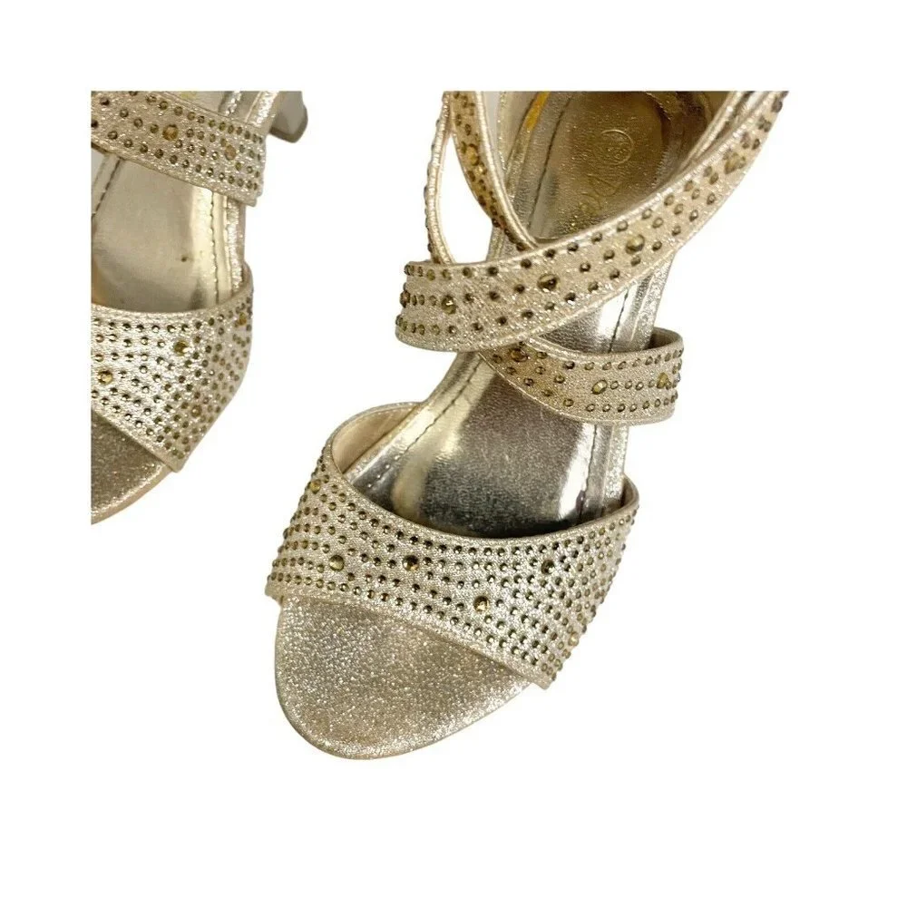Dream Pairs Girls Gold Strappy Dress Sandals